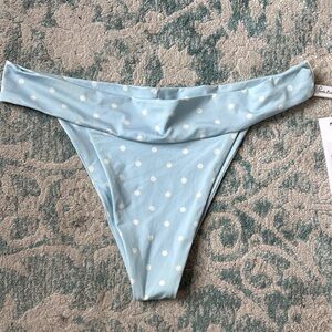 Frankie's Bikinis Sky Blue Polka Dot Bottom